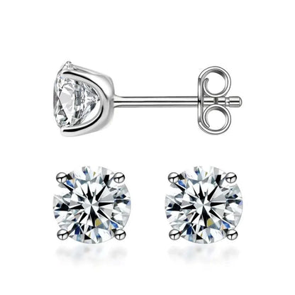 Butterfly-back options for the moissanite stud earrings