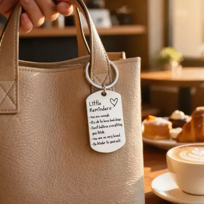Inspirational keychain attached to everyday keys