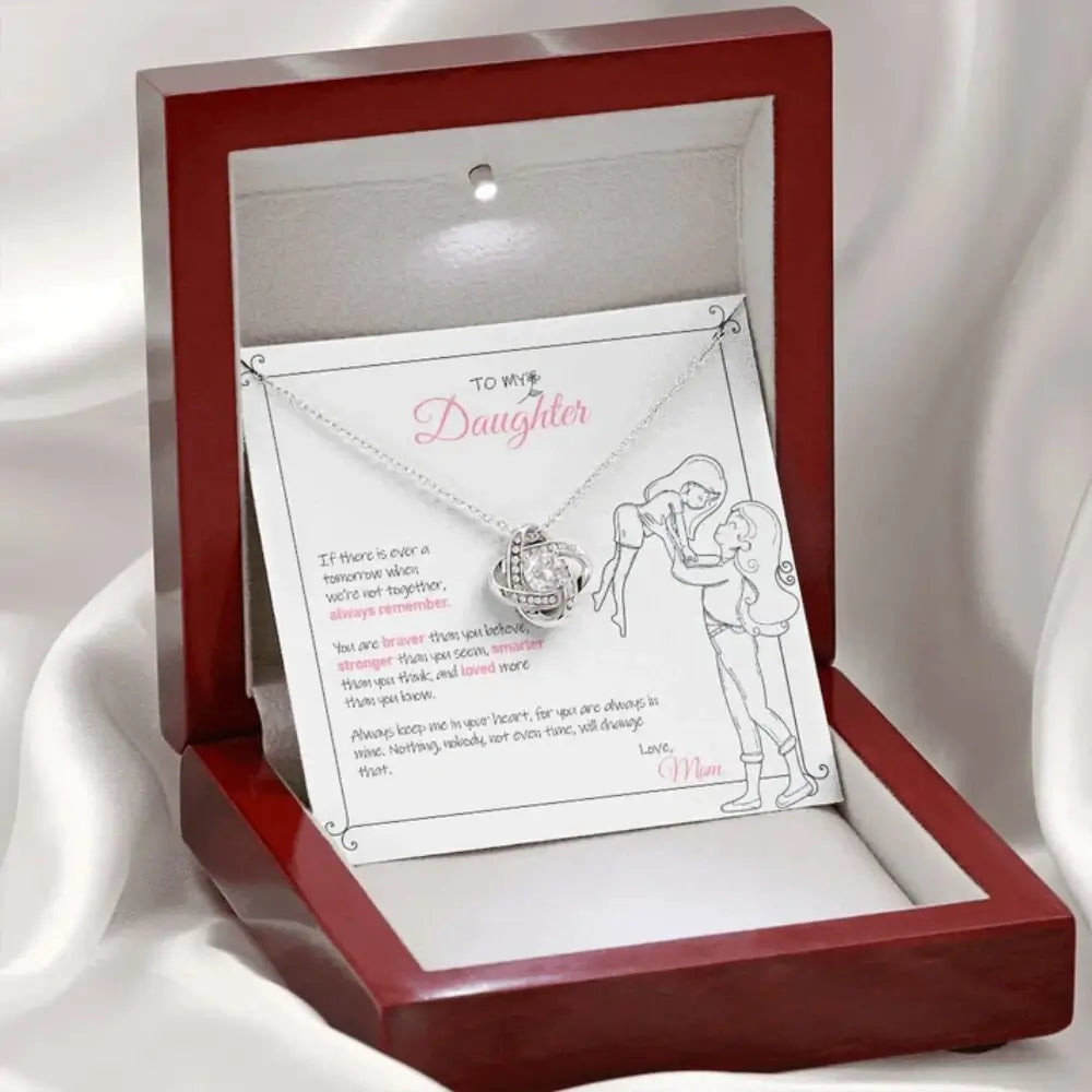To My Daughter - Love Mom - Love Knot Necklace