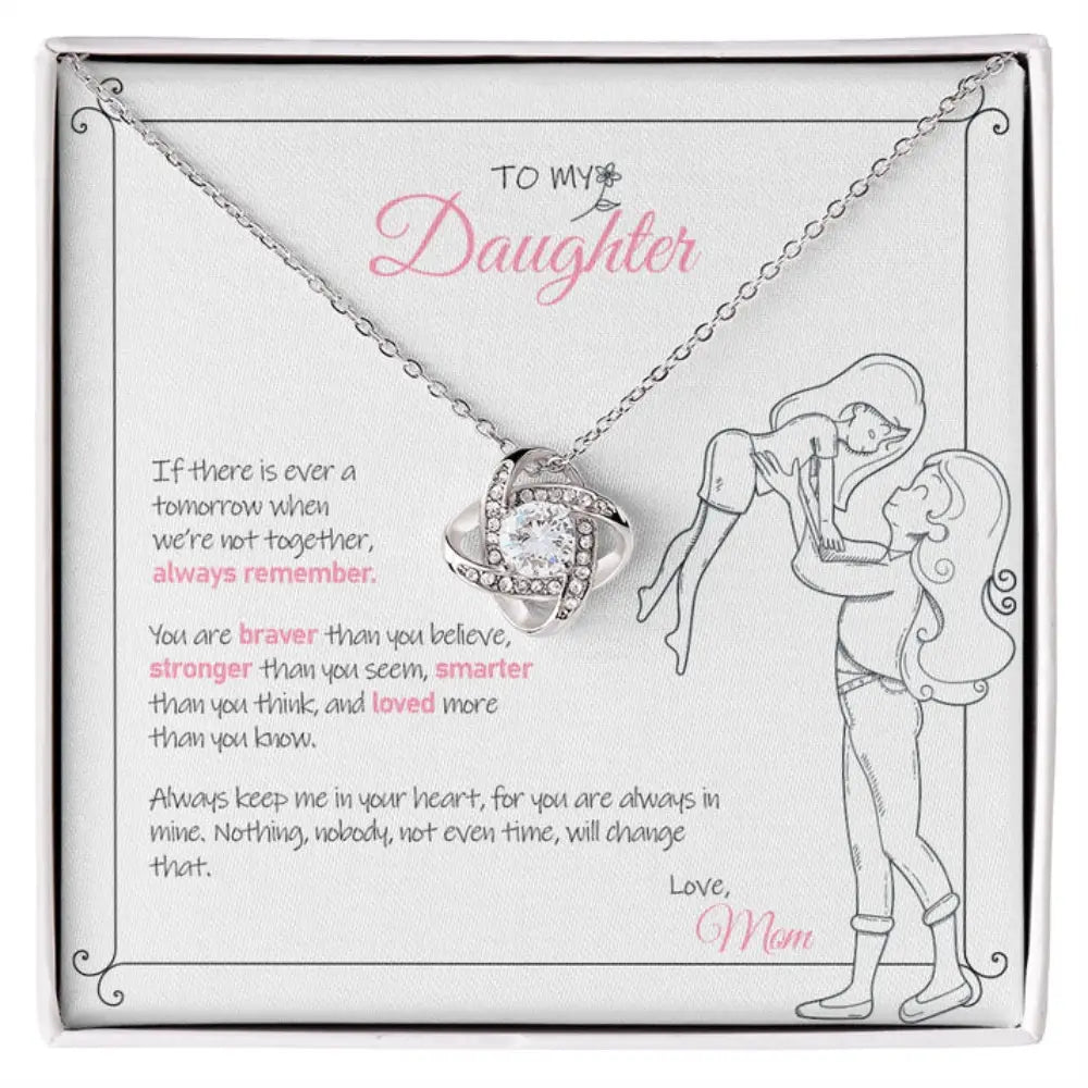 To My Daughter - Love Mom - Love Knot Necklace