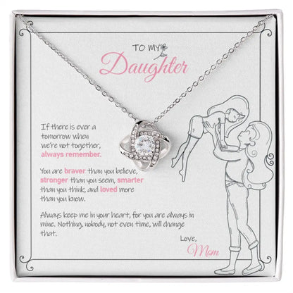 To My Daughter - Love Mom - Love Knot Necklace