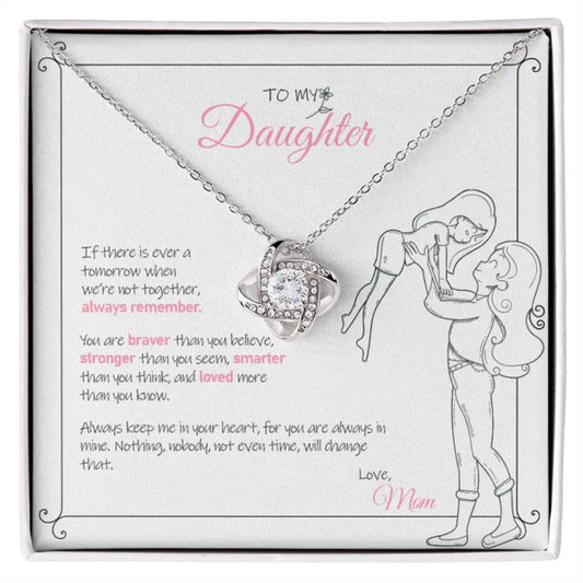 To My Daughter - Love Mom - Love Knot Necklace