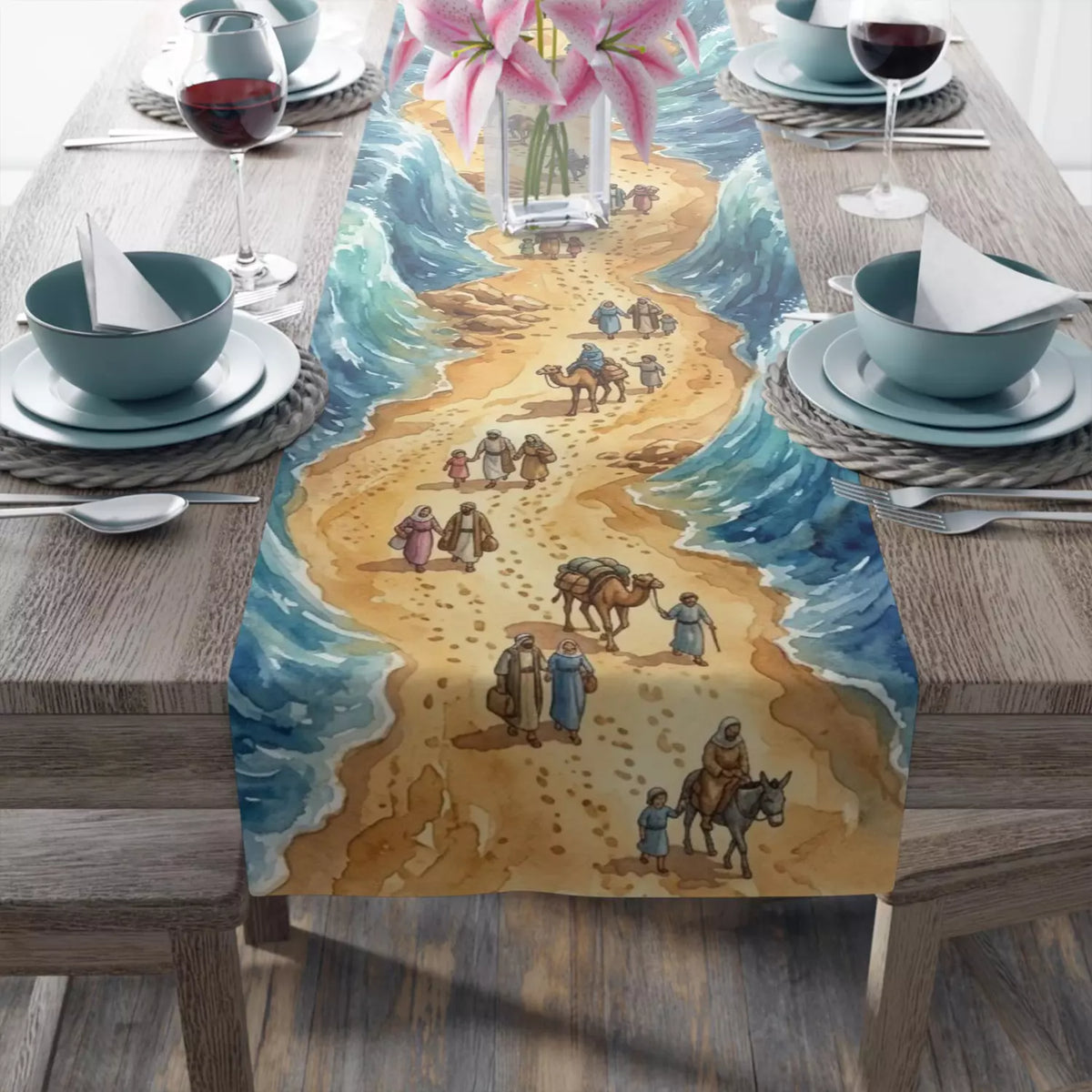 Red Sea Crossing Passover Table Decor