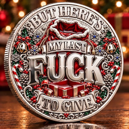 Santa's Last Gift novelty coin with a cheeky Christmas message