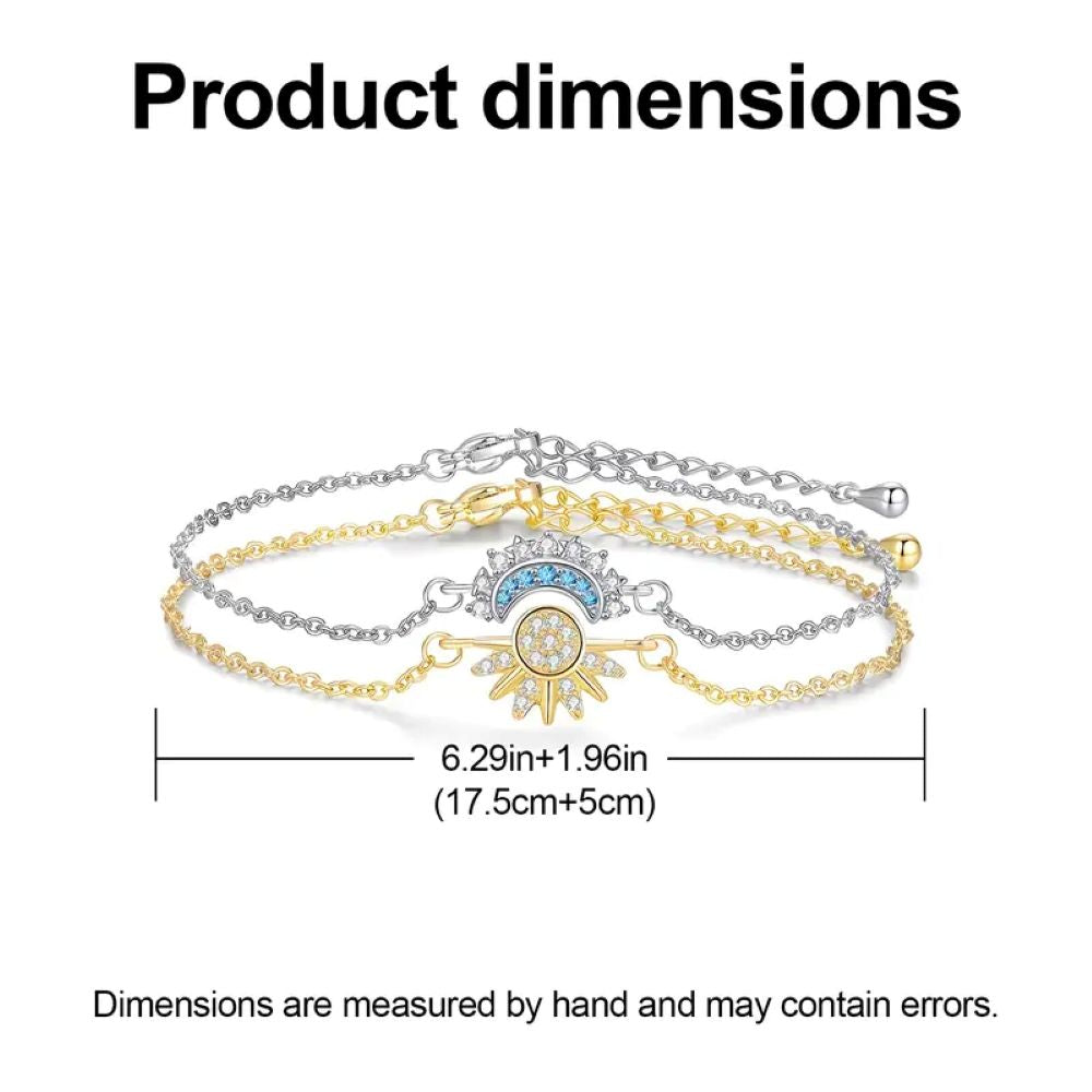 Sun & Moon Bracelet Set, Stackable Celestial Charm Bracelets