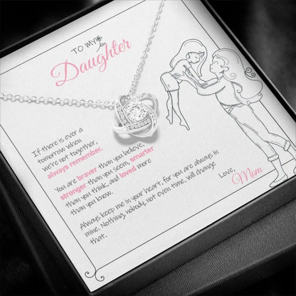 To My Daughter - Love Mom - Love Knot Necklace