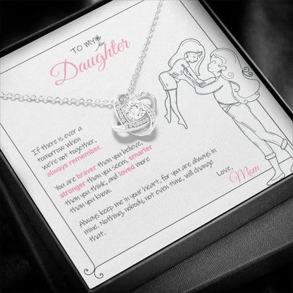 To My Daughter - Love Mom - Love Knot Necklace
