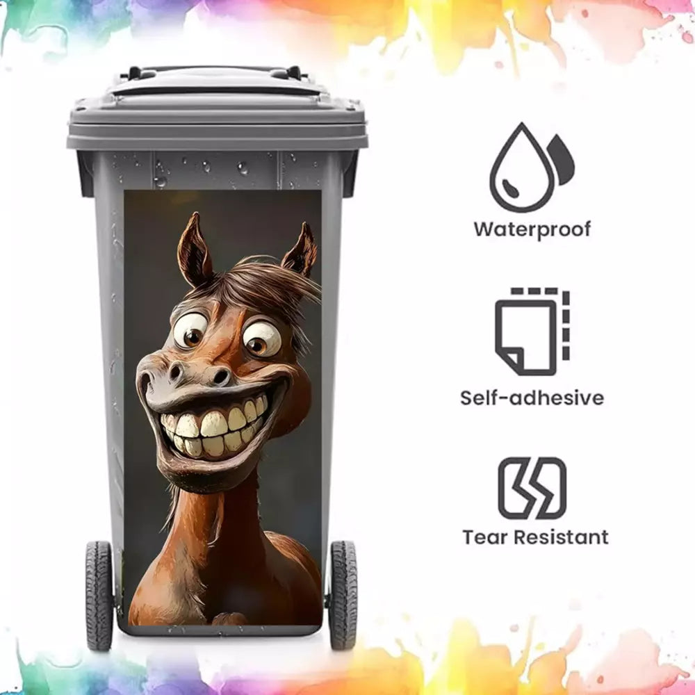 Waterproof PVC trash can sticker for indoor and outdoor use