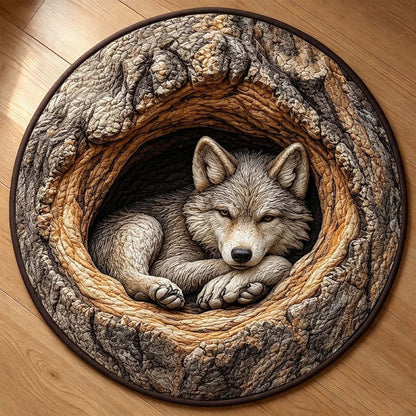 Wolf In The Hollow Round Rug - HR005