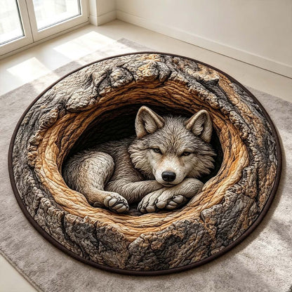 Wolf In The Hollow Round Rug - HR005