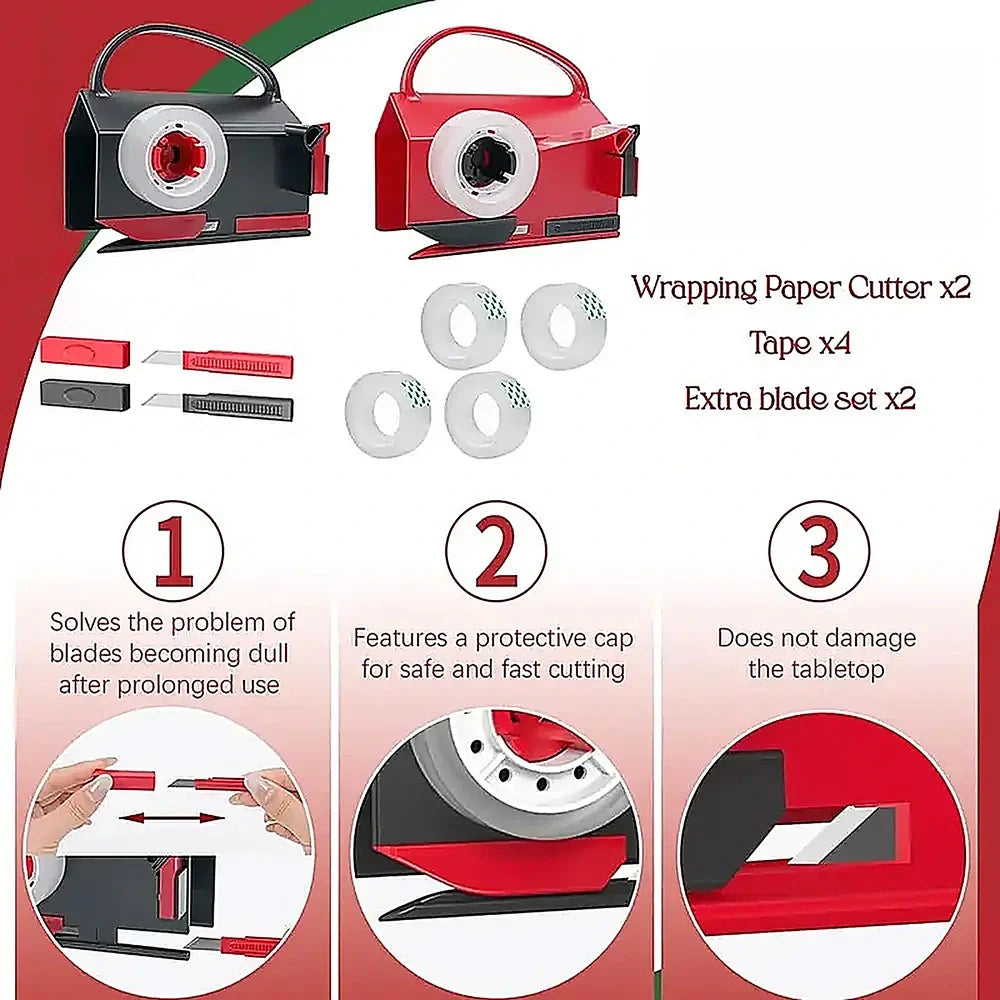 Wrapping Paper Cutter Tape Dispenser Kit
