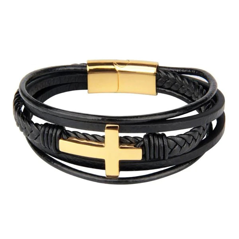To My Son Pray Through It Leather Cross Bracelet – Xcellence Gifting