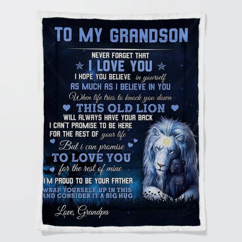 To My Grandson - From Grandpa - F008 - Premium Blanket