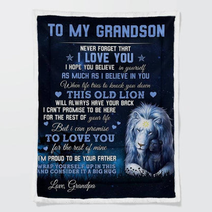 To My Grandson - From Grandpa - F008 - Premium Blanket