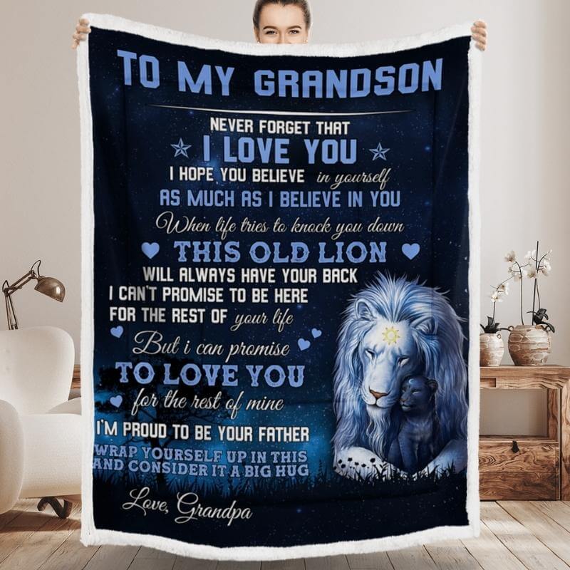 To My Grandson - From Grandpa - F008 - Premium Blanket