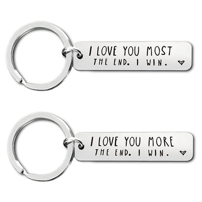"I Love You More The End I Win" Heartwarming Keychain