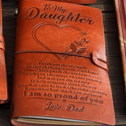 To My Daughter - I am So Proud of You - Engraved Leather Journal Notebook