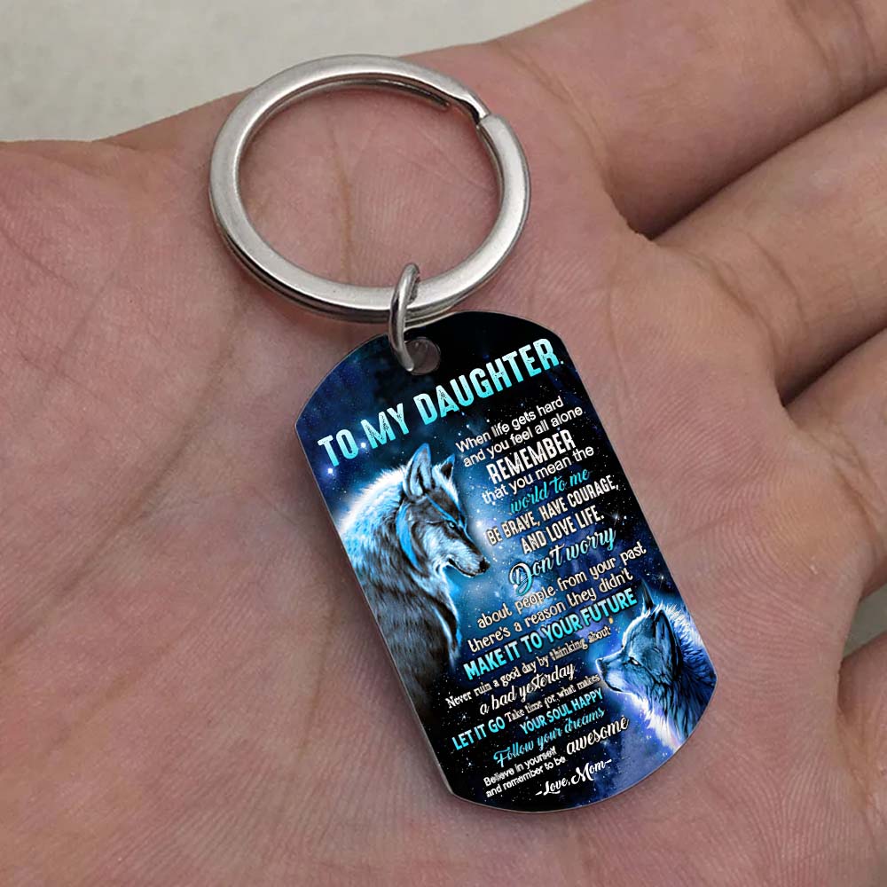 Mom To Daughter - Let It Go - Wolf Multi Colors Personalized Keychain - A882